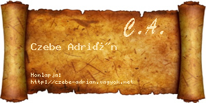 Czebe Adrián névjegykártya